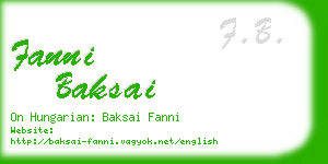 fanni baksai business card